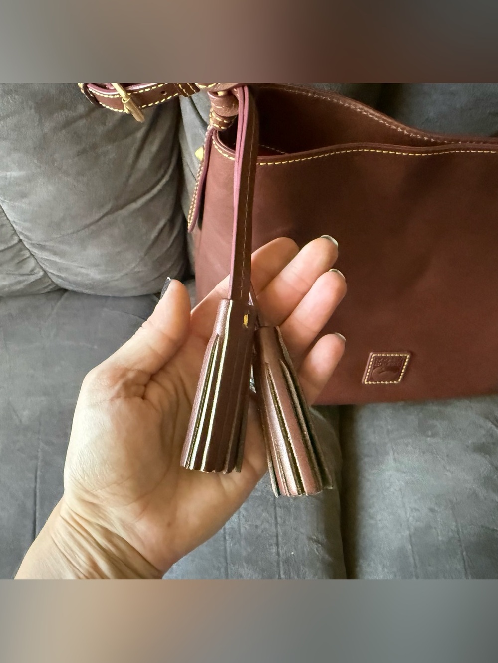 Dooney & Bourke Florentine Large Sac Shoulder Bag in Chestnut 🌰 - Picture 10 of 15